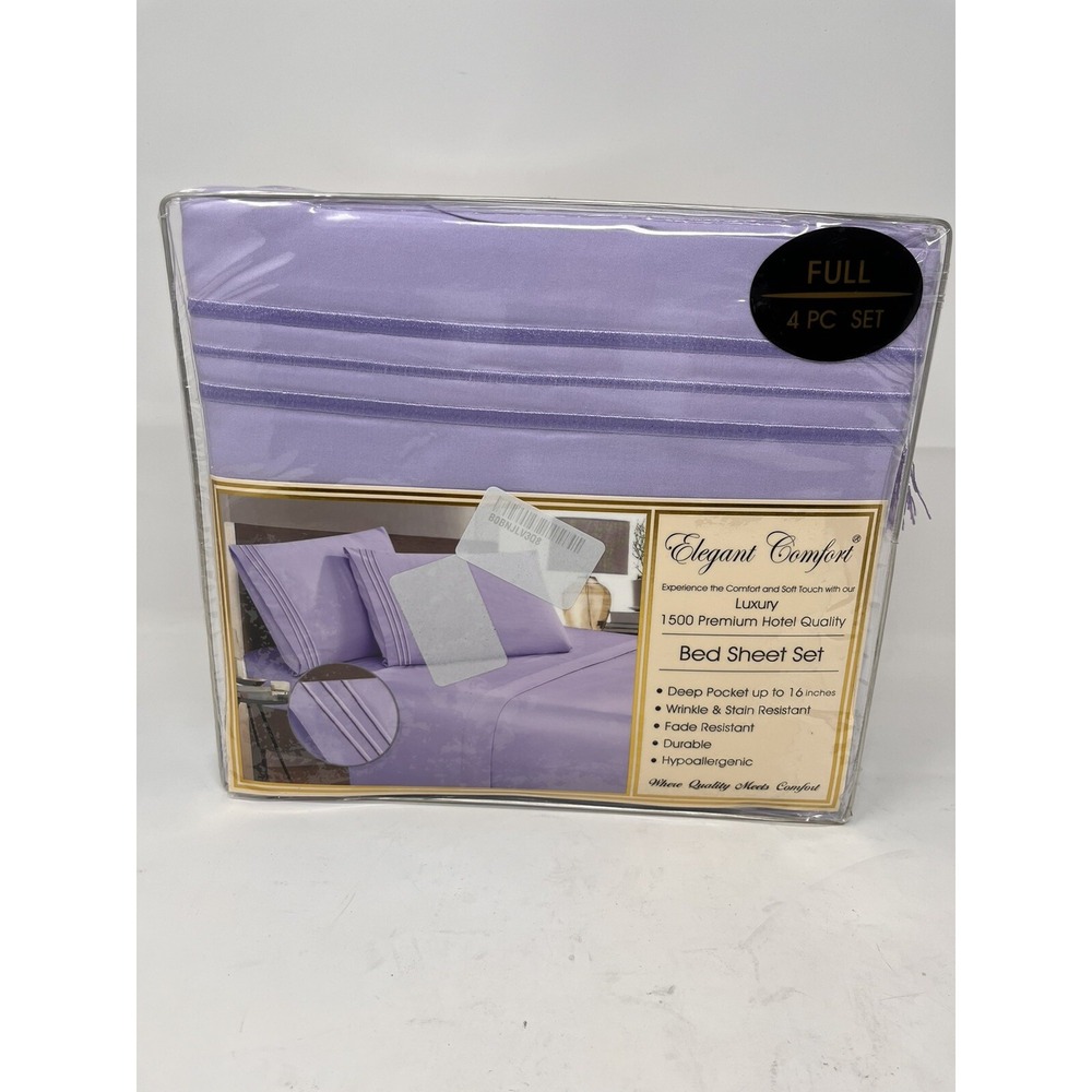 Elegant Comfort Bed Sheet Set FULL Lilac Purple Comfort Soft Touch
